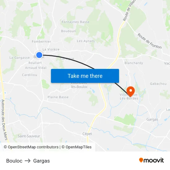 Bouloc to Gargas map