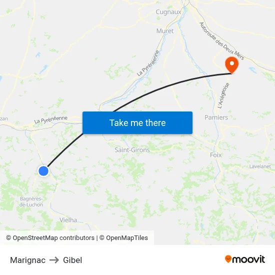 Marignac to Gibel map