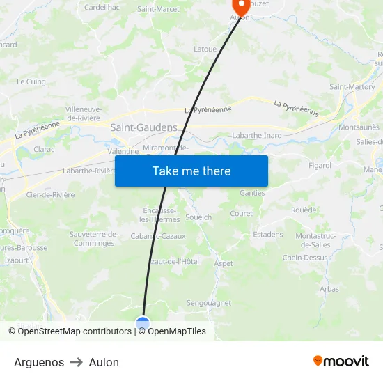 Arguenos to Aulon map