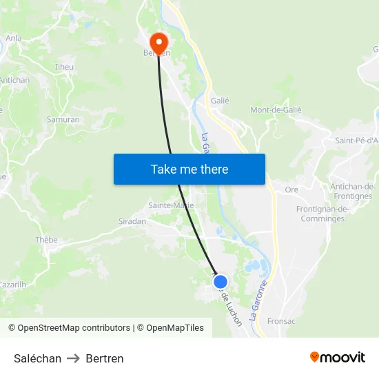 Saléchan to Bertren map
