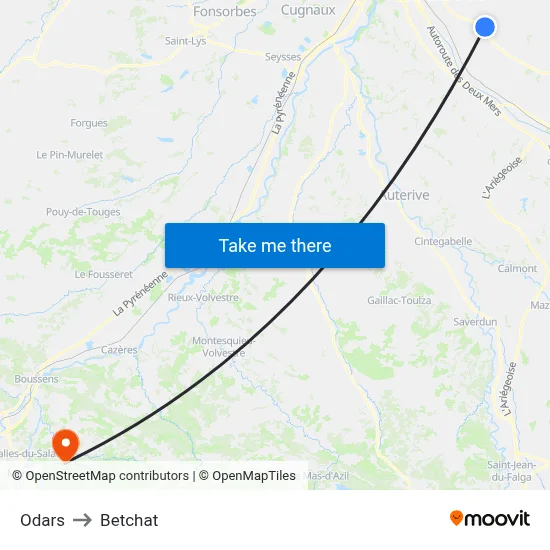 Odars to Betchat map