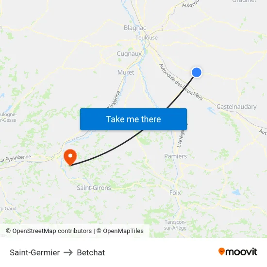 Saint-Germier to Betchat map