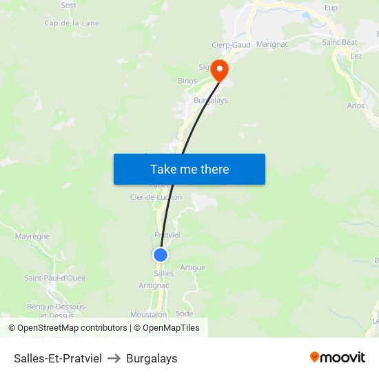 Salles-Et-Pratviel to Burgalays map