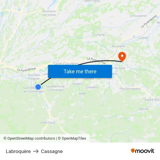 Labroquère to Cassagne map