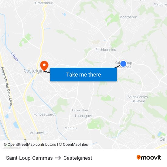 Saint-Loup-Cammas to Castelginest map