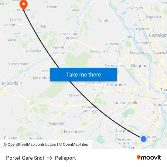 Portet Gare Sncf to Pelleport map