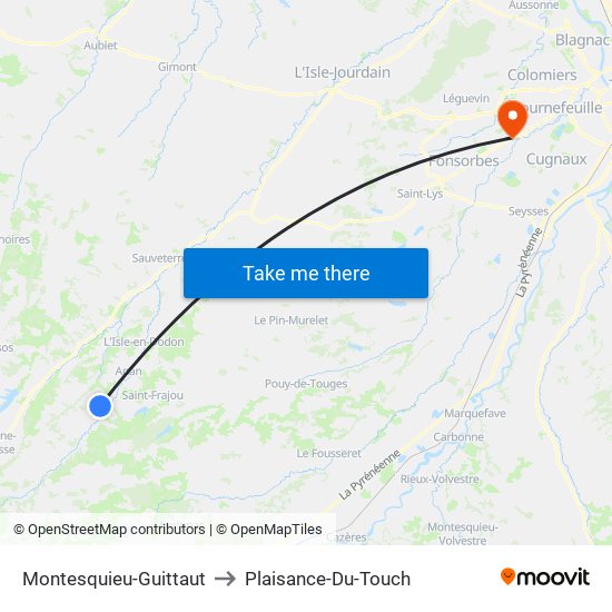 Montesquieu-Guittaut to Plaisance-Du-Touch map