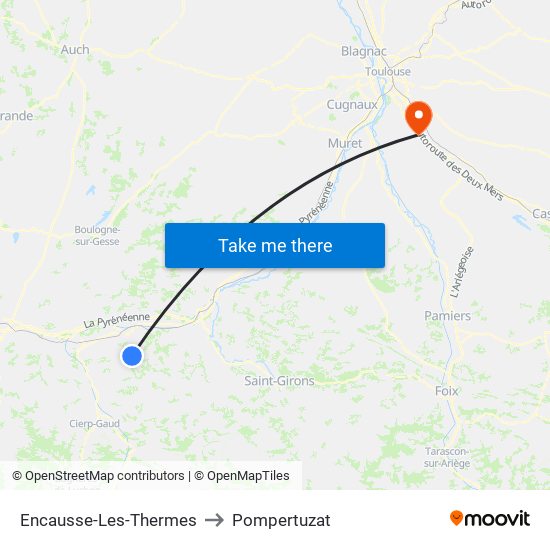 Encausse-Les-Thermes to Pompertuzat map