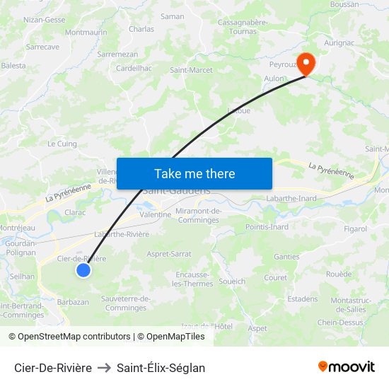 Cier-De-Rivière to Saint-Élix-Séglan map