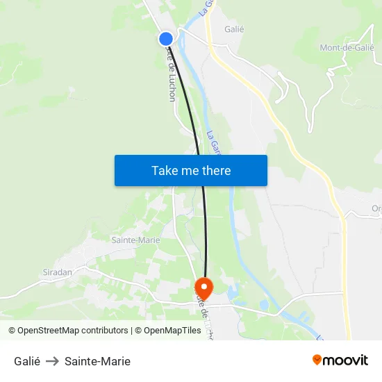 Galié to Sainte-Marie map