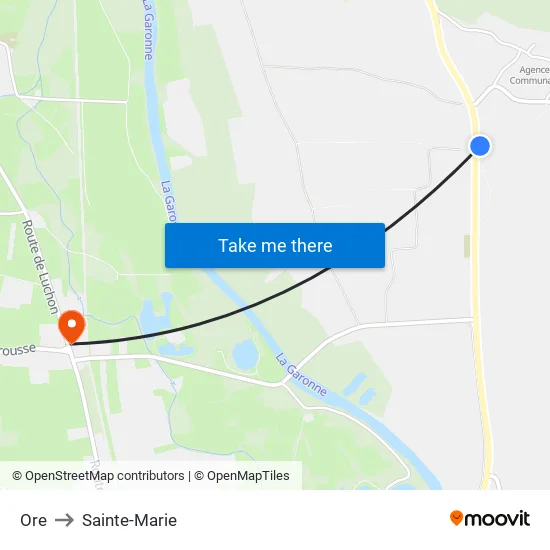 Ore to Sainte-Marie map