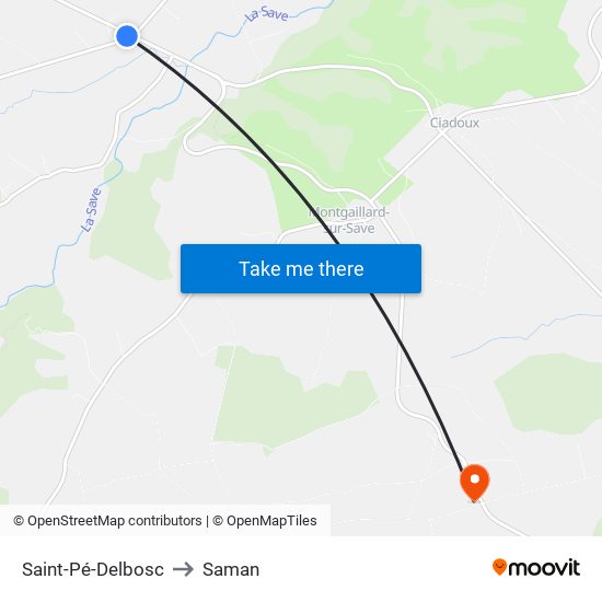 Saint-Pé-Delbosc to Saman map