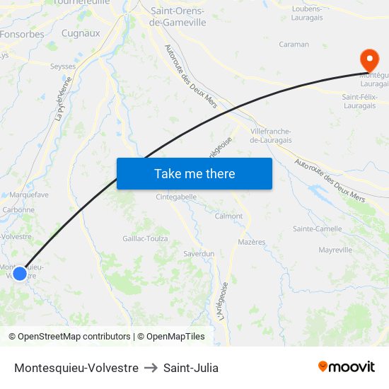 Montesquieu-Volvestre to Saint-Julia map