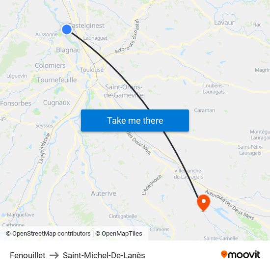 Fenouillet to Saint-Michel-De-Lanès map