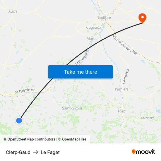 Cierp-Gaud to Le Faget map
