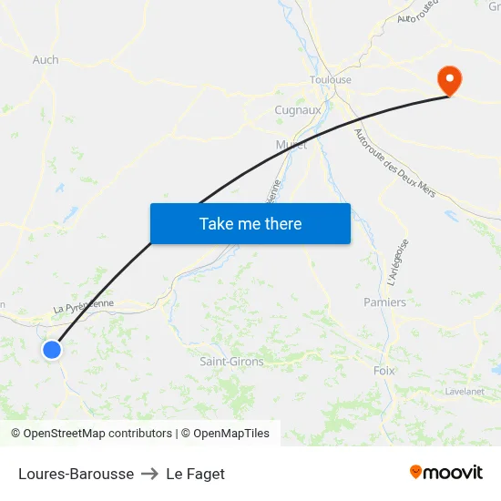 Loures-Barousse to Le Faget map