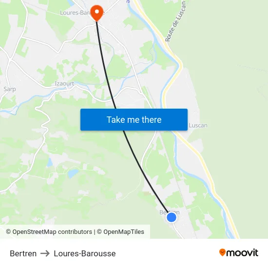 Bertren to Loures-Barousse map