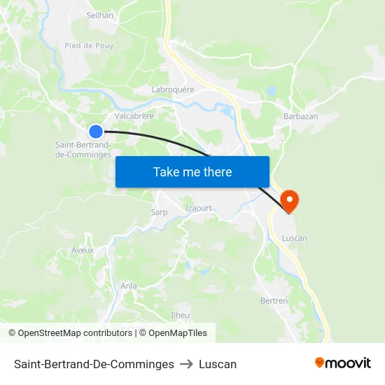 Saint-Bertrand-De-Comminges to Luscan map