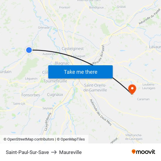 Saint-Paul-Sur-Save to Maureville map