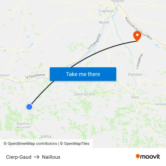 Cierp-Gaud to Nailloux map