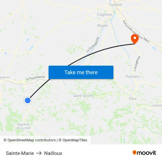 Sainte-Marie to Nailloux map