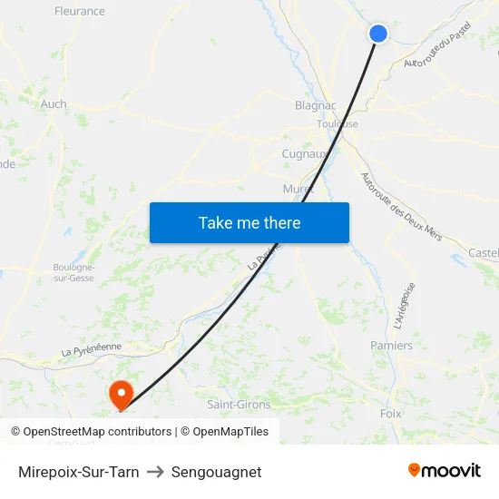 Mirepoix-Sur-Tarn to Sengouagnet map