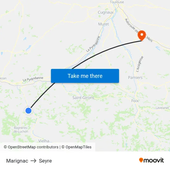 Marignac to Seyre map