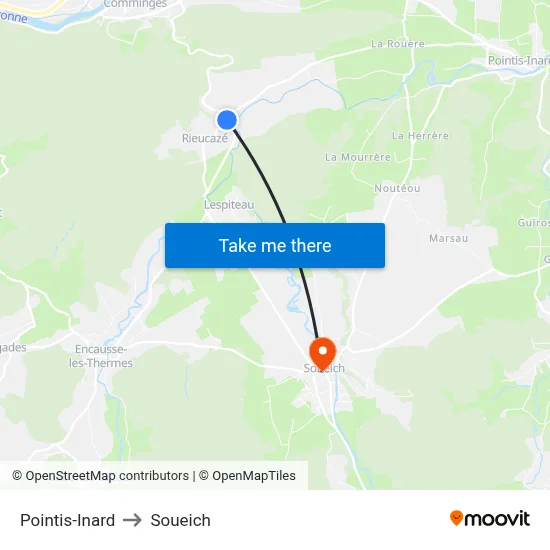 Pointis-Inard to Soueich map
