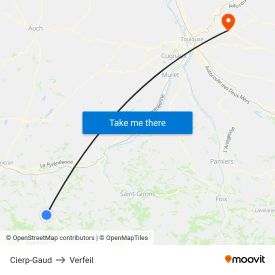 Cierp-Gaud to Verfeil map