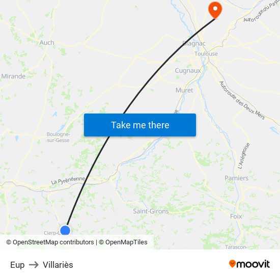 Eup to Villariès map