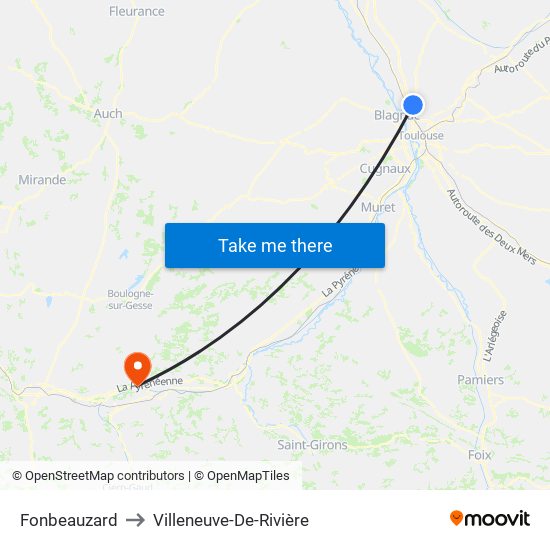 Fonbeauzard to Villeneuve-De-Rivière map