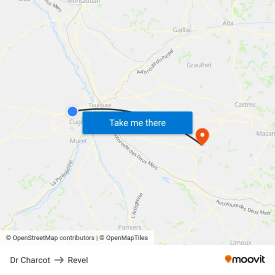 Dr Charcot to Revel map