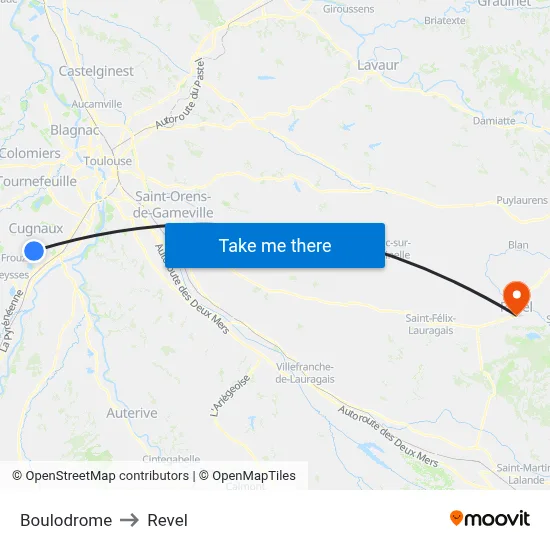 Boulodrome to Revel map