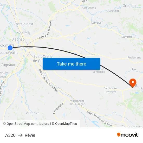 A320 to Revel map