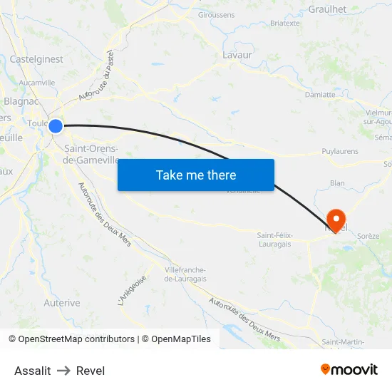 Assalit to Revel map