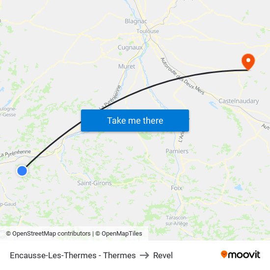 Encausse-Les-Thermes - Thermes to Revel map