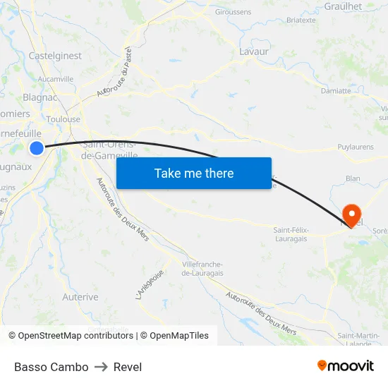 Basso Cambo to Revel map