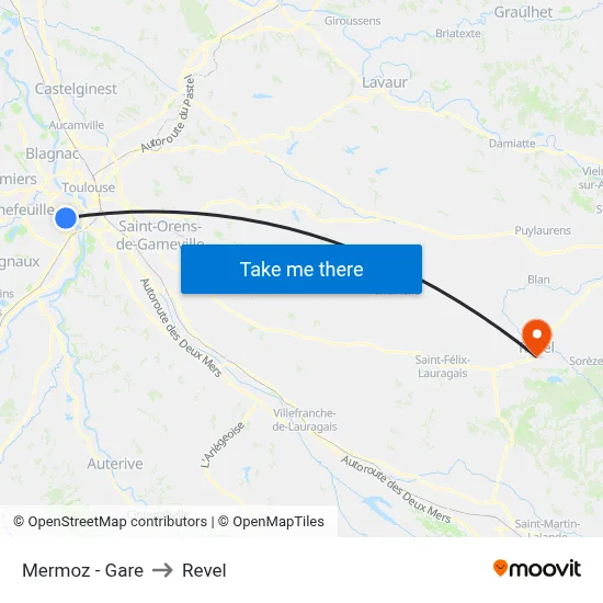 Mermoz - Gare to Revel map