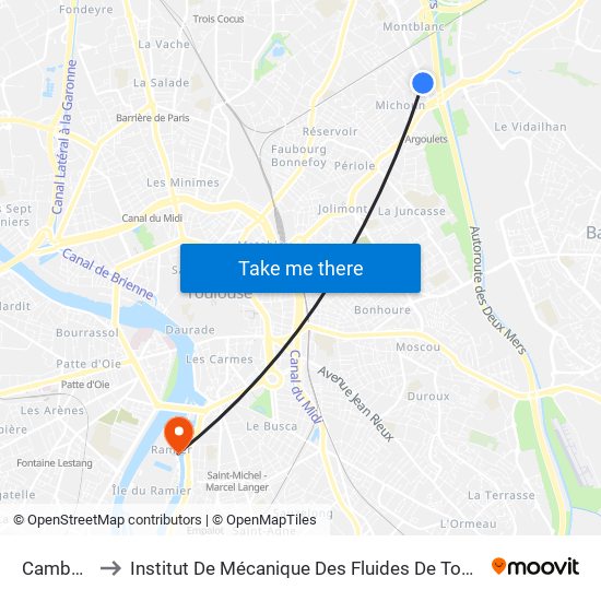Cambard to Institut De Mécanique Des Fluides De Toulouse map