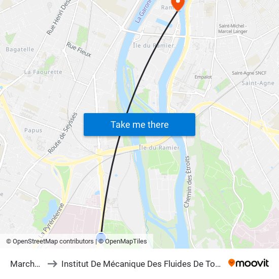 Marchant to Institut De Mécanique Des Fluides De Toulouse map