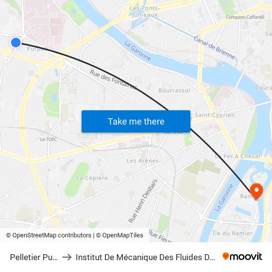 Pelletier Purpan to Institut De Mécanique Des Fluides De Toulouse map