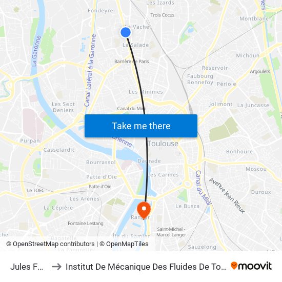 Jules Ferry to Institut De Mécanique Des Fluides De Toulouse map
