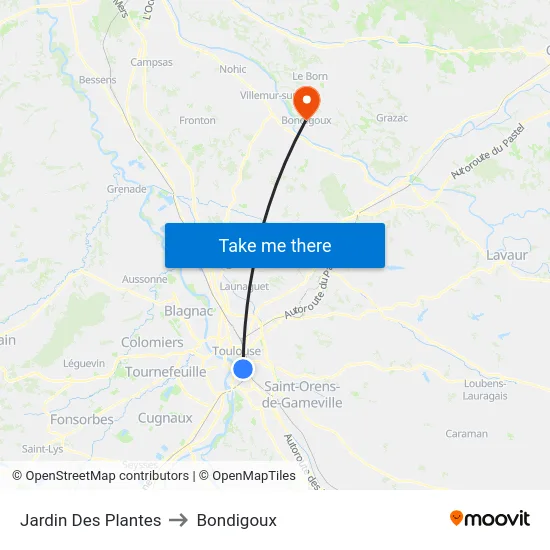 Jardin Des Plantes to Bondigoux map