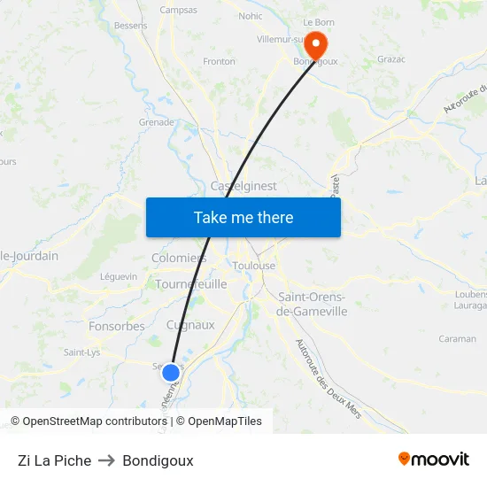 Zi La Piche to Bondigoux map