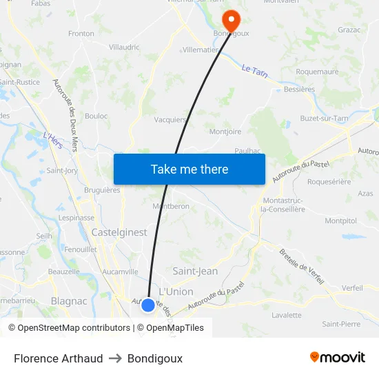 Florence Arthaud to Bondigoux map