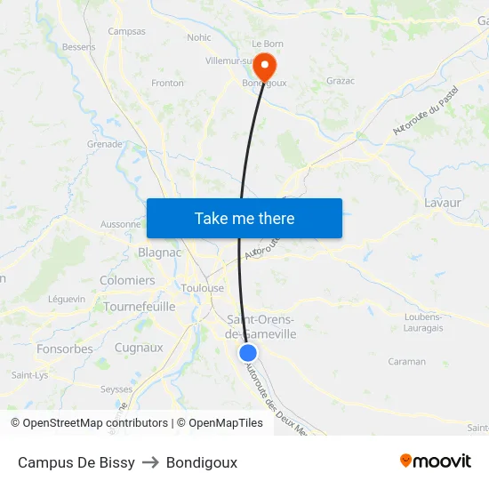 Campus De Bissy to Bondigoux map
