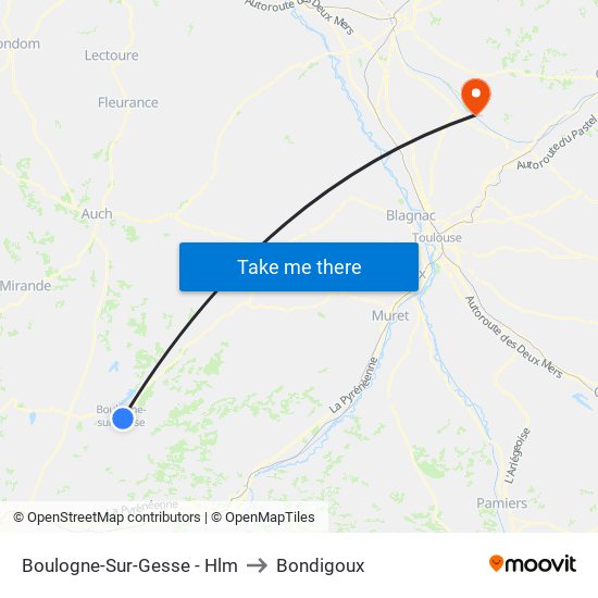 Boulogne-Sur-Gesse - Hlm to Bondigoux map