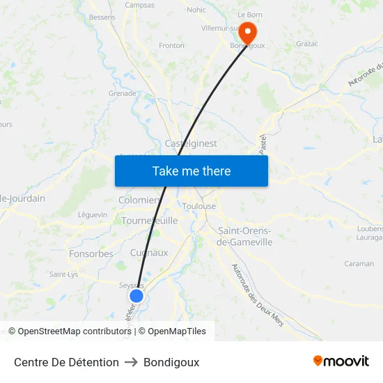 Centre De Détention to Bondigoux map