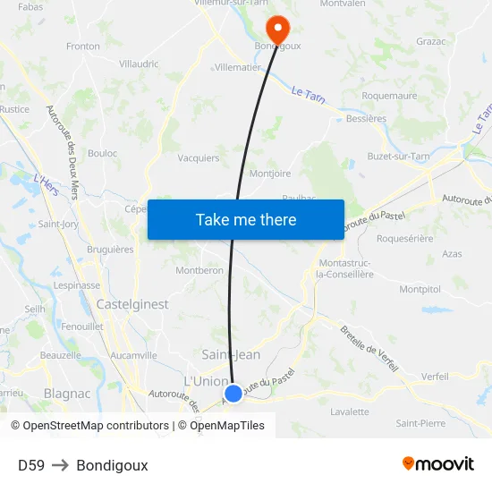 D59 to Bondigoux map