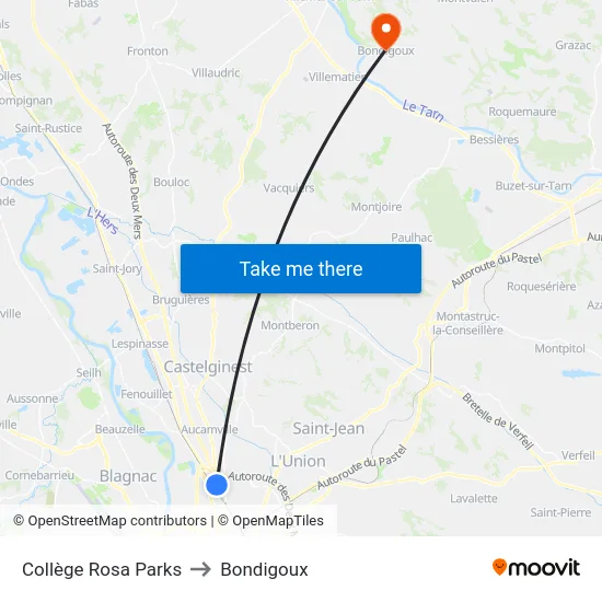 Collège Rosa Parks to Bondigoux map